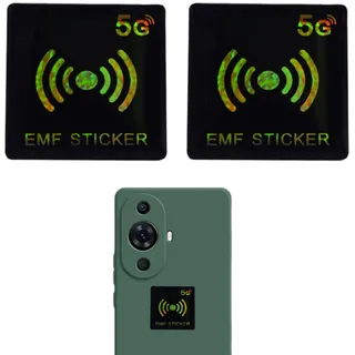 YAPKOLV 2 Stück 5G Strahlenschutz Handy Aufkleber EMF Schutz Abschirmung Strahlung EMF Blocker Aufkleber für Telefon Laptop Tablet-Computer und Alle Elektronischen GeräTe