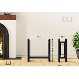 CLP Kaminholzständer Medya Metall 30 x 80 x 80 cm Schwarz