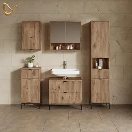 livinity® Waschbeckenunterschrank Aterno, Viking Oak, 70 x 63 cm mit 2 ausziehbaren Schubladen