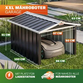 Gardebruk Mährobotergarage Satteldach Metall 86x100x63cm