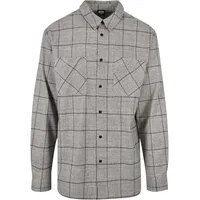 URBAN CLASSICS Long Oversized Checked Greyish Shirt - grau,