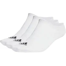 adidas Thin and Light No-Show Socken, 3 Paar White / Black 34-36