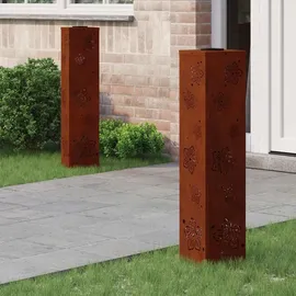 vidaXL Solarleuchte Stahl 2er Set rostig