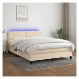vidaXL Boxspringbett 140 x 200 cm Creme