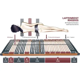 erbengemeinschaft heinz-peter fischer, fmp matratzenmanufaktur 7 Zonen Lattenrost Rhodos KF Bettkasten 140x190 cm