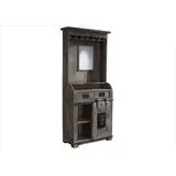 Massivmoebel24 Bar Mango 75x35x170 grau lackiert RAILWAY 241