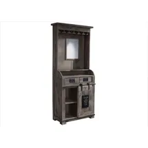 Massivmoebel24 Bar Mango 75x35x170 grau lackiert RAILWAY 241