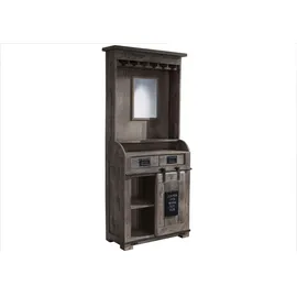 Massivmoebel24 Bar Mango 75x35x170 grau lackiert RAILWAY 241