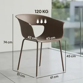 Outsunny Gartenstuhl 61 x 61 x 74 cm braun 4 St.