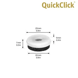 WAGNER QuickClick® Filzgleiter robust NATURAL - 8er-Set Ersatzgleiter Ø 25 mm - für Basis Ø 25 mm - DE Ware - 15802800
