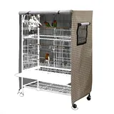 Vogelkäfig-abdeckung, Papageienkäfig-schutzhülle, Mit 2 Netzfenstern Und Kordelzug, 210d Oxford Plaid, 97 X 60 X 130 Cm
