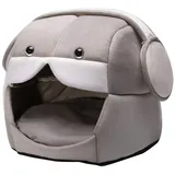 JEELINBORE 2 in 1 Haustier Nest Bett Sofa Waschbar Faltbar Warm Hundehöhle Haus für Hund Katze Welpe (Grau, L: 53 * 48CM)
