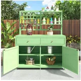 Celya Geräteschrank Geräteschrank Garten Holz, Gartenschrank mit Regalen Outdoor Schrank (Gartenschrank Geräteschuppen Terrassenschrank, Balkonschrank, Gerätehaus, Garten Möbel, Grün) Holz Gartenschrank,Gartenschrank mit Regalen Outdoor Schrank grün