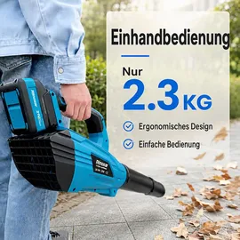 rinoxar Akku-Laubbläser 18V inkl. 2 x 5,2 Ah