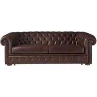 Elegantes Chesterfield Schlafsofa 3-Sitzer Couch aus Kunstleder Sofort