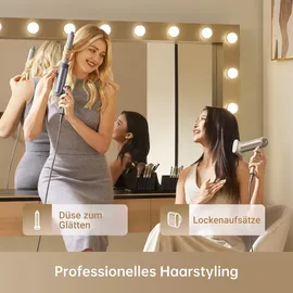 DREAME Pocket Neo Hochgeschwindigkeits-Haartrockner,3 Formen klappbar,300g leicht,300 Millionen negative Ionen/cm3, 57 °C konstante Temperatur, Gold