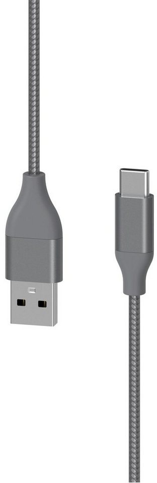 XLAYER Kabel PREMIUM Metallic USB zu USB-C 1.5m Fast Charging Smartphone-Kabel, USB Typ C, USB Typ C (150.00 cm) grau|schwarz
