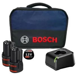 Bosch Starter-Set 12 V / 2x 3,0 Ah Akku + Ladegerät GAL 12V-20 im Softbag