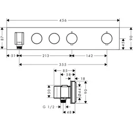 Hansgrohe ShowerSolutions Thermostatmodul Select für 2 Verbraucher Chrom 18355000