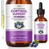 Cortisol Support 9-In-1 Liquid Drops, weniger Stress, mehr Fokus und Gelassenheit - Ashwagandha, Magnesium, L-Theanin, Vitamin C und Vitamin D3 für das Hormongleichgewicht, 60ml (1)