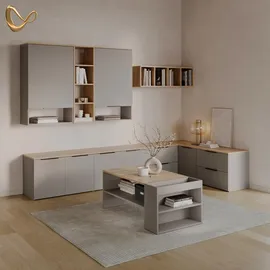 livinity® Eckkommode 80 x 50 x 40 cm Greige / Grau