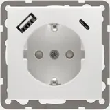 IVF Hartmann Peha Steckdose mit USB D 6511.02 SI USB CA