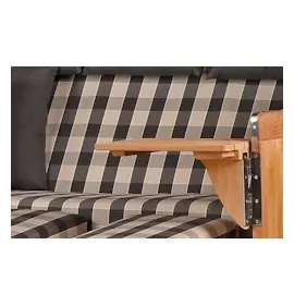 Mr. Deko bene living Strandkorb Komplettset Königssee Teak - PE shell Modell 505 inkl. Liftersystem Schutzhülle Doppelrollen Glasbecherhalter