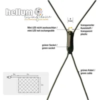 Hellum Lichterkettennetz LED 2x2 m Grün