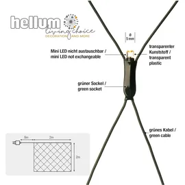 Hellum Lichterkettennetz LED 2x2 m Grün