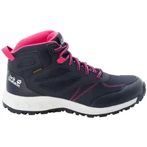 Jack Wolfskin Jungen Unisex Kinder Woodland Texapore Mid K Walking-Schuh, Night Blue/Pink, 29 EU