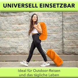 AVANA Regenschutz für Rucksäcke mit Reflexstreifen (10-70L) wasserdichte Regenhülle Schulranzen Rucksack Cover reflektierender Rucksacküberzug Orange