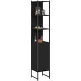 vidaXL Badschrank 33 x 33 x 185,5 cm Schwarz Holz