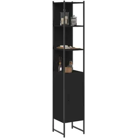 vidaXL Badschrank 33 x 33 x 185,5 cm Schwarz Holz