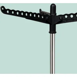 Relaxdays Bügelwäscheständer, für 27 Kleiderbügel schwarz/silber