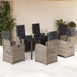 vidaXL Garten-Essgruppe 7-tlg. Grau