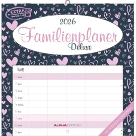 Neumann Familienplaner Deluxe 2026 - Broschürenkalender 30x30 cm (30x60 geöffnet) - Kalender mit Platz für Notizen - 5 Spalten - Bildkalender - Wandkalender