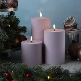 Deluxe Homeart LED Stumpenkerze MIA 10 cm rosa