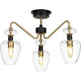 Elstead Lighting Elstead Lighting, Wandleuchte + Deckenleuchte, Armand Deckenleuchte E14 3-fach Gealtertes Messing, schwarz (E14)