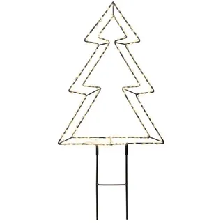 Lumineo Gartenstecker LED Gartenstecker Weihnachtsbaum Outdoor 40cm Metall Schwarz Warmweiß schwarz