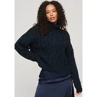 Superdry Vintage Cable Knit Rollkragenpullover Eclipse Navy L