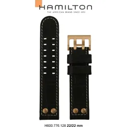 Hamilton - Khaki Navy Band-set Leder-schwarz-22/22 H690.776.128 - schwarz