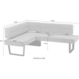 massivline&more Martina 155 x 85 x 195 cm Polyester langer Schenkel rechts braun