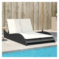 vidaXL Sonnenliege Doppelliege 114 x 205 x 73 cm Schwarz