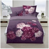 Traumschlaf Biberbettwäsche mit opulentem Blumendruck lila