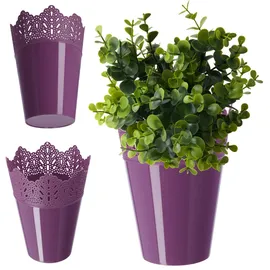 Kadax Spitzen-Blumentopf Ø 14,5 x 18,5 cm Violett
