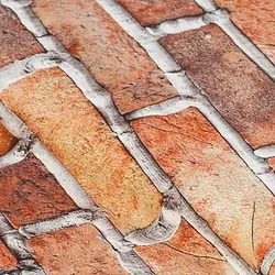 Baumwollstoff-Digitaldruck "Ziegelwand", Serie Ria, orange-color