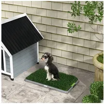 PawHut Hundetoilette mit 2 Grasmatten für Töpfchentraining