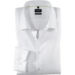 Businesshemd OLYMP "No. Six super slim", Herren, Gr. 43, N-Gr, weiß, Obermaterial: 97% Baumwolle, 3% Elastolefin, Langarm, Hemden
