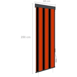 vidaXL Außenrollo 60 x 250 cm Braun/Orange