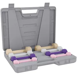 Homcom Hantelset 4 Paar 0,5kg-10kg Hantel-Set aus Gusseisen mit Koffer
